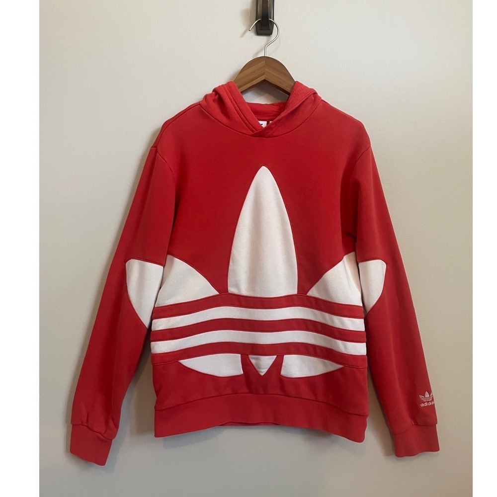 Adidas Trefoil Cotton Hoodie Sweatshirt, Boy's Large